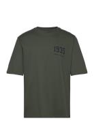 Mid Sleeve Tee 1935 Gots Tops T-Kortærmet Skjorte Green Resteröds