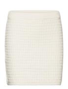 Knitted Miniskirt Kort Nederdel Cream Mango