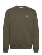 Crew Sweatshirt Tops Sweatshirts & Hoodies Sweatshirts Khaki Green Les Deux