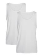 2-Pack Men Bamboo Tank Top Underwear Night & Loungewear Pyjama Tops White URBAN QUEST