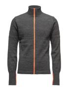 100% Wool Klemens Zip Kontrast Tops Knitwear Full Zip Jumpers Grey Mads Nørgaard