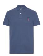 Custom Slim Fit Mesh Polo Shirt Designers Knitwear Short Sleeve Knitted Polos Blue Polo Ralph Lauren