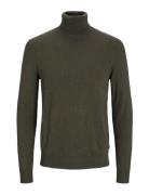 Jjeemil Knit Roll Neck Noos Tops Knitwear Turtlenecks Khaki Green Jack & J S