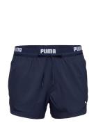 Puma Swim Men Logo Short Length Swim Shorts 1P Sport Shorts Navy Puma Swim