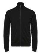 Slhberg Full Zip Cardigan Noos Tops Knitwear Full Zip Jumpers Black Selected Homme