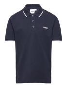 Short Sleeve Polo Tops T-shirts Polo Shirts Short-sleeved Polo Shirts Navy BOSS