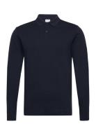 Slhslim-Toulouse Ls Polo Noos Tops Knitwear Long Sleeve Knitted Polos Navy Selected Homme