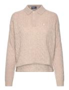 Cable Wool-Cashmere Polo Shirt Tops T-shirts & Tops Polos Beige Polo Ralph Lauren