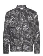 Camo Printed Utility Shirt Designers Overshirts Grey HAN Kjøbenhavn