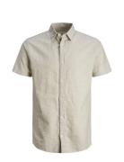 Jjelinen Blend Shirt Ss Sn Jnr Tops Shirts Short-sleeved Shirts Grey Jack & J S