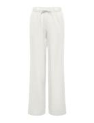 Onlcaro Mw Linen Bl Pull-Up Pant Cc Pnt Bottoms Trousers Linen Trousers White ONLY