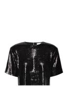 2Nd Edition Dayo - Animal Glam Tops Crop Tops Short-sleeved Crop Tops Black 2NDDAY