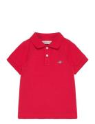 Shield Ss Pique Tops T-shirts Polo Shirts Short-sleeved Polo Shirts Red GANT