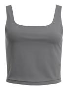 Butter Soft Alice Fitted Top Tops Crop Tops Sleeveless Crop Tops Grey Rethinkit