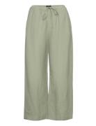 Trousers Bella Linen Cropped Bottoms Trousers Linen Trousers Green Lindex