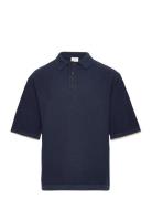 Percy- Knit Shirt Tops T-shirts Polo Shirts Short-sleeved Polo Shirts Navy Hust & Claire