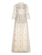 Nicolina Long Sleeved Lace Maxi Dress Designers Maxi Dress Cream Malina