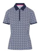 Geo Printed Polo With Mesh Back Insert Tops T-shirts & Tops Polos Navy Original Penguin Golf