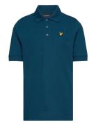 Plain Polo Shirt Tops T-shirts Polo Shirts Short-sleeved Polo Shirts Blue Lyle & Scott