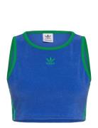 Terry Crop Tank Tops Crop Tops Sleeveless Crop Tops Blue Adidas Originals