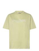 Kjerag Embroidery Tee Designers T-shirts & Tops Short-sleeved Green HOLZWEILER