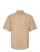 Cotton Linen Victor Shirt Ss Tops Shirts Linen Shirts Beige Mads Nørgaard