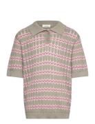 Nmfdanita Ss Knit Polo Lil Tops T-shirts Polo Shirts Short-sleeved Polo Shirts Multi/patterned Lil'Atelier