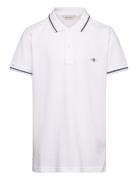 Tp Shield Ss Pique Tops T-shirts Polo Shirts Short-sleeved Polo Shirts White GANT