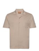 Mmgmarco Cuban Ss Shirt Tops Shirts Short-sleeved Beige Mos Mosh Gallery