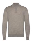 Greyson Half-Zip Merino Knit Tops Knitwear Half Zip Jumpers Grey Les Deux