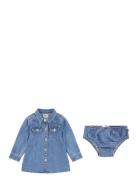 Levi's® Western Denim Dress Dresses & Skirts Dresses Baby Dresses Long-sleeved Baby Dresses Blue Levi's