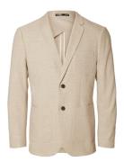 Slhslim-Alder Structure Blz Suits & Blazers Blazers Single Breasted Blazers Beige Selected Homme