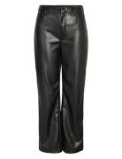 Nmandy Yolanda Pu Hw Wide Pants Noos Bottoms Trousers Leather Leggings-Bukser Black NOISY MAY