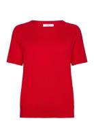 Cc Heart Ella Soft Knit Tee Tops T-shirts & Tops Short-sleeved Red Coster Copenhagen