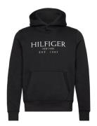 Big Hilfiger Hoody Tops Sweatshirts & Hoodies Hoodies Black Tommy Hilfiger