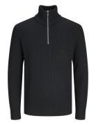 Jjeperfect Knit Half Zip Sn Tops Knitwear Half Zip Jumpers Black Jack & J S