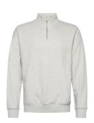 Dexter Half-Zip Sweatshirt Tops Sweatshirts & Hoodies Sweatshirts Grey Les Deux