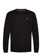 Tjm Reg Waffle L/S Tee Tops T-Langærmet Skjorte Black Tommy Jeans