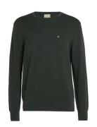 Micro Pique Structure Sweater Tops Knitwear Round Necks Green Calvin Klein