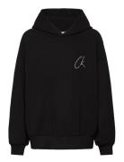 Ck Signage Comfort Hoodie Tops Sweatshirts & Hoodies Hoodies Black Calvin Klein