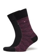 Th Men Sock 2P Graphic Argyle Underwear Socks Regular Socks Black Tommy Hilfiger