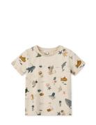 Apia Baby Printed Shortsleeve T-Shirt Tops T-Kortærmet Skjorte Cream Liewood