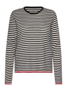 Stripe Ellis Knit Tops T-shirts & Tops Long-sleeved Black Mads Nørgaard