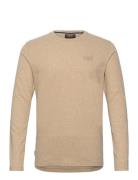 Essential Logo Long Sleeve Top Tops T-Langærmet Skjorte Beige Superdry