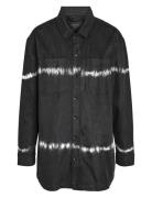 Nmalva L/S Tie Die Denim Shacket Vi490Bl Jakke Denimjakke Black NOISY MAY