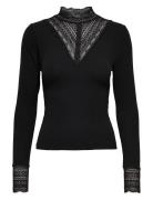 Onltilde L/S High Neck Lace Top Jrs Noos Tops T-shirts & Tops Long-sleeved Black ONLY