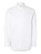 Slhslim-Performance Shirt Ls Noos Tops Shirts Business White Selected Homme