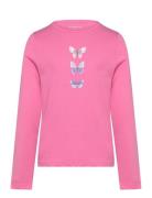 Printed Longsleeve Tops T-shirts Long-sleeved T-Skjorte Pink Tom Tailor