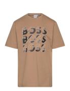 Short Sleeves Tee-Shirt Tops T-Kortærmet Skjorte Brown BOSS