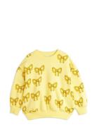 Bow Aop Sweatshirt Tops Sweatshirts & Hoodies Sweatshirts Yellow Mini Rodini